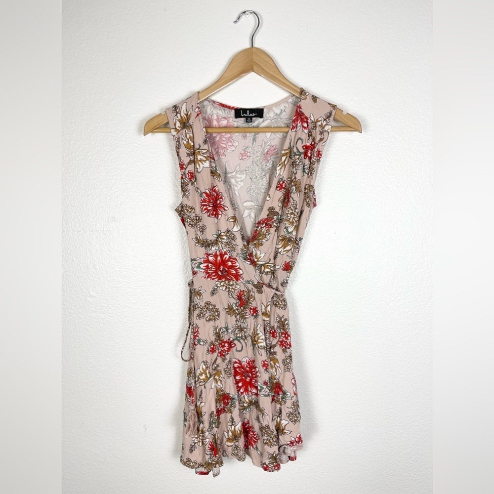 Lulu’s Best In Bloom Blush Floral Print Wrap Dress Size XS - Picture 4 of 9